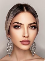 Yuvarlak Büyük Kristal Gelin Küpesi
