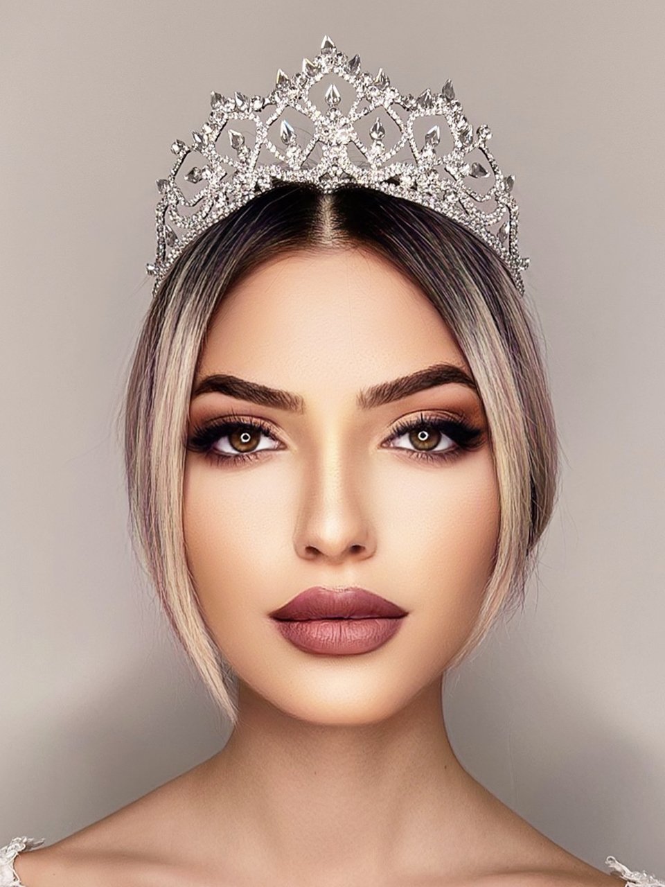 Zirkon Taşlı Gümüş Gelin Tac Modeli