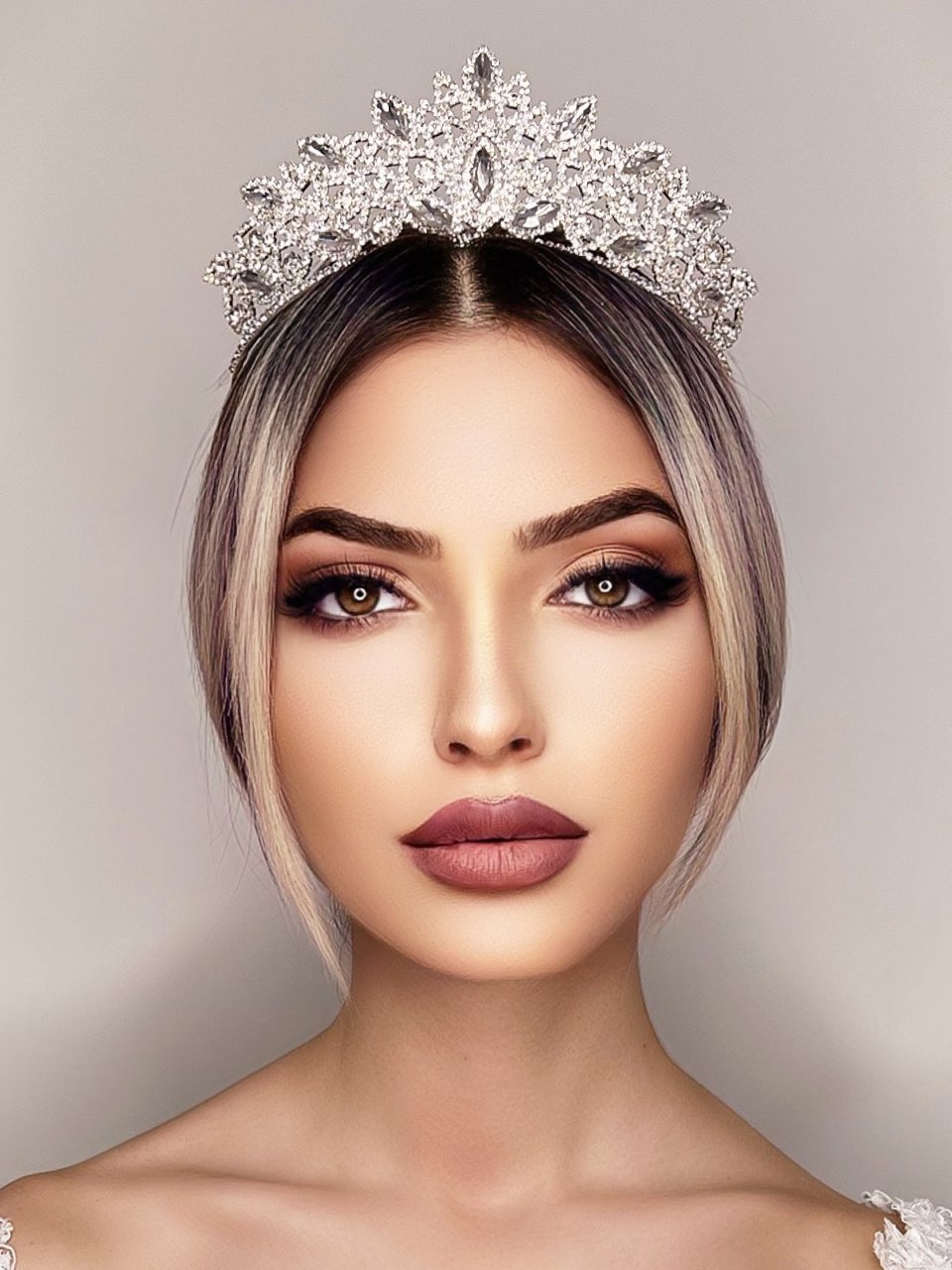 Kristal Taşlı Gelin Tacı