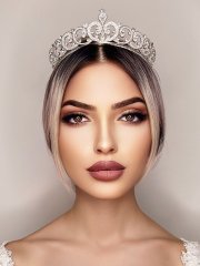Parlak Taşlı Kristal Gelin Tacı