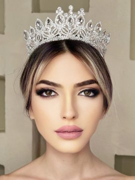 Stilize Kaşıkçı Elması Motifli Gelin Tacı