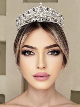 Büyük Zirkon Taşlı Prenses Gelin Tacı