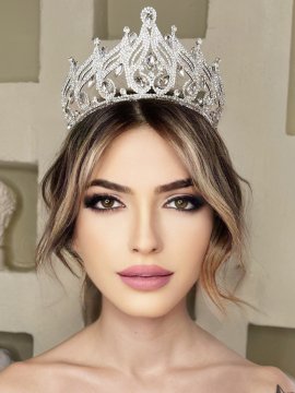 Stilize Lale Desenli Gelin Tacı