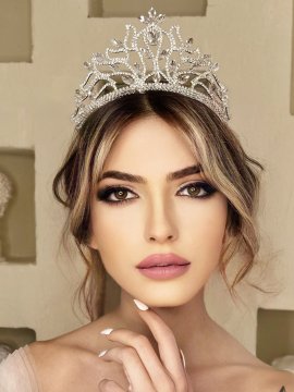 Ters Lale Motifli Prenses Gelin Tacı