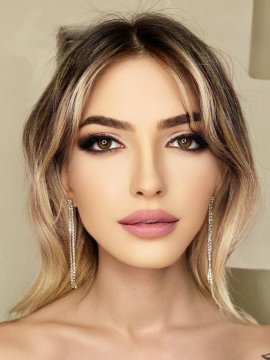 İnce Kristal Taşlı Sütün Sarkıntılı Gelin Küpesi