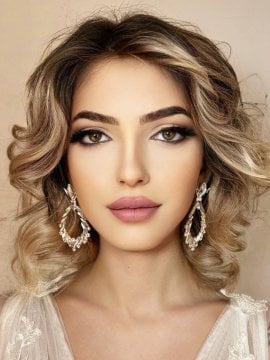 Kristal Taş Çevrili Halka Gelin Küpesi