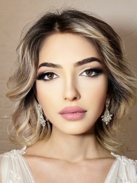 Zirkon ve Kristal Taş İşlemeli Stilize Gelin Küpesi