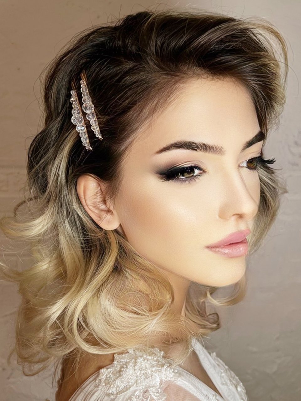 Kristal Taşlı Gelin Yan Tokası