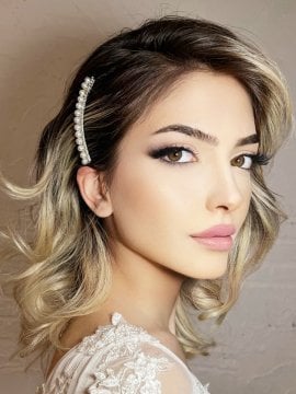 İnci İşlemeli Gelin Yan Tokası