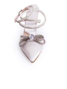 Gümüş Fiyonk Detaylı Pointed Toe Topuklu Ayakkabı